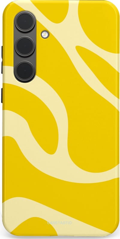 Casetastic Hoesje Geschikt voor Samsung S24 Plus - Stijlvolle Beschermende Duo-layer Case - Citroen Gele Zonnestraal