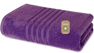 Lavea® 1 Saunahanddoek XXL 80x220 cm van 100% biologisch katoenen badstof, zacht en absorberend, voor thuis, hotel en spa – ook ideaal als douchehanddoek – Paars