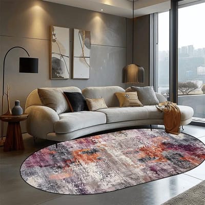 Abstract Ovaal Tapijt in Scandinavische Stijl voor Woonkamer Licht Luxe Huisdecoratie Sofa Zij Vloermat Zacht Wasbaar Kleed voor Slaapkamer 160*230cm
