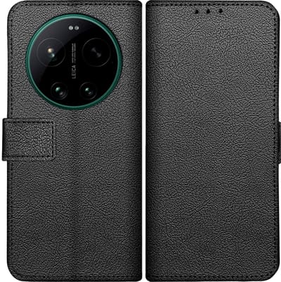 Cazy hoesje geschikt voor Xiaomi 17 Ultra Hoesje met Pasjeshouder - Bookcase Classic - Zwart