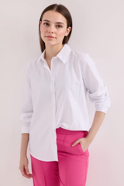 Oversized gestreepte blouse met knopen