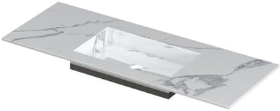INK Post Wastafel Keramische Slab Envelop Bak Midden Zonder Kraangat - 1200x450x10 mm - Statuario Glans