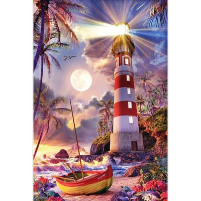 Peinture diamant bord de mer, broderie diamant, bricolage, tour, paysage, point de croix, strass, mosaïque, décoration de maison 20X30CM gray