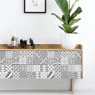 Decoratieve meubelstickers - 30 authentieke Tihnio cementtegel meubelstickers - 30 stickers 20x20cm