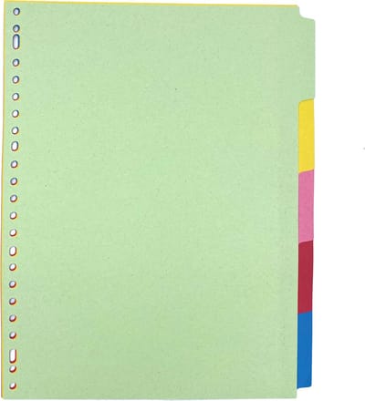 DULA Tabbladen gekleurd karton - 5 tabs - A4 - 23 gaten - 5 kleuren