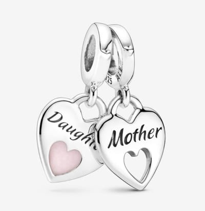 Fler® | 925 Sterling Zilver Bedel | Moeder en Dochter | Kristal | Past op populaire bedel armbanden (standaard-3mm) | armbandbedel | Moederdag cadeau | Kerst cadeau | Sinterklaas cadeau | Bedels Charms Beads