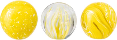 J-Line presse-papier Bal - glas - geel - small - set van 3
