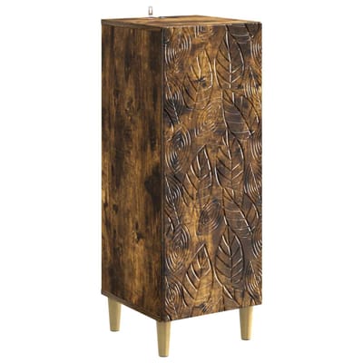 vidaXL - Dressoir - Gerookt - eiken - 33 - x - 34,5 - x - 90 - cm - Bewerkt - hout