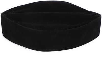 Dailygoody - Moslim Gebedshoed - Zacht Goud Fluweel - Comfortabel en Praktisch - Zwart - Islamitische Aanbidding - Geschikt voor Mannen - 59cm