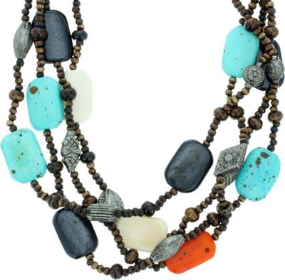 Behave - Ketting dames - Bohemian Ketting met Gekleurde Natuurstenen | 54 cm | Nikkelvrij