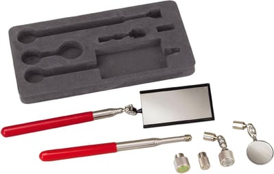 Telescopische spiegel set - Magneet en spiegel - Moeilijk bereikbaar zien - Verstelbare lengte - Tot 63 cm - Zilver