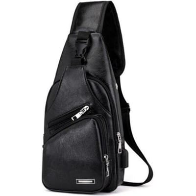 Mode Heren Leer Sling Pack Borst Schouder Crossbody Tas Biker Zadeltas Heren Aktetassen None