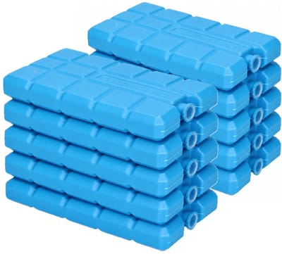 Plasticforte platte koelelementen - 10x stuks - 200 gram - voor koelbox en koeltassen - blauw - kunststof