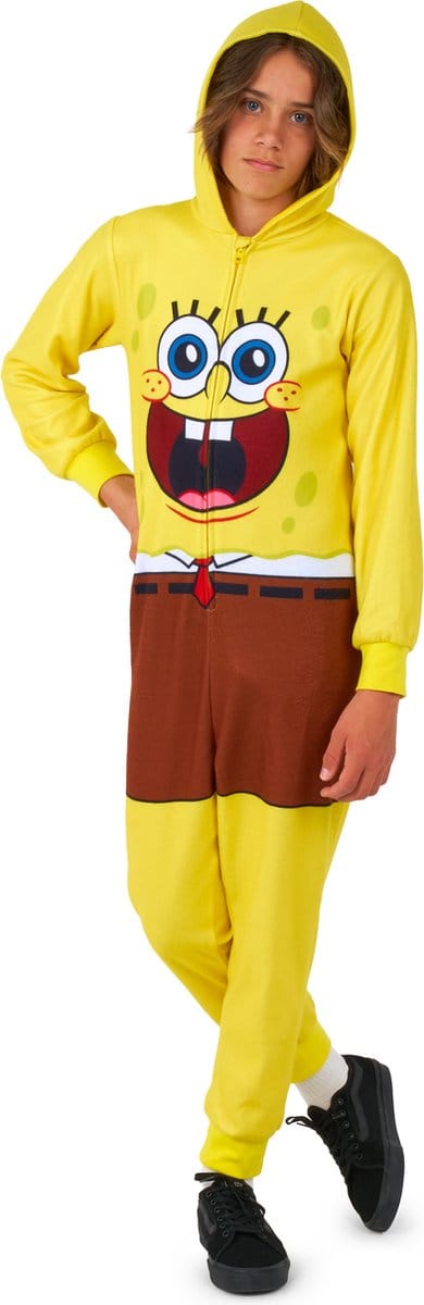 OppoSuits BOYS SpongeBob™ Onesie - Kids Onesie - Carnaval Huispak - Geel - Maat EU92/98-98/104