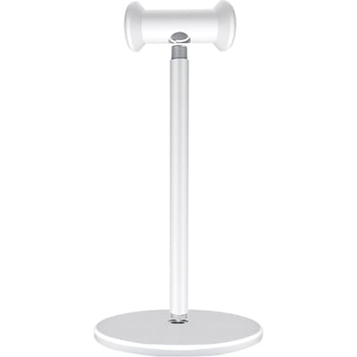 Support d'écouteurs en métal, barre de support en aluminium, appui-tête Flexible avec coussinet en Silicone pour casques de jeu filaires sans fil argenté