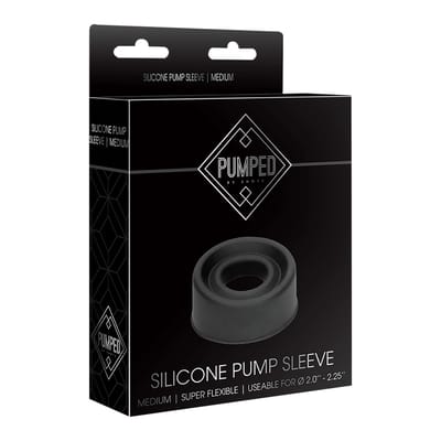 Siliconen Penis Pomp Sleeve Medium - Zwart
