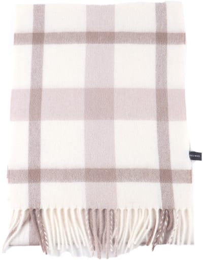 Giuliano Winter Sjaal - Ruiten - Wol - Beige