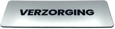 Deurbordje met tekst Verzorging - Formaat 150 x 50 mm x 1,6 mm - Incl. plakstrip | Geborstelde RVS-look toplaag | Gratis Verzending | Decoporta
