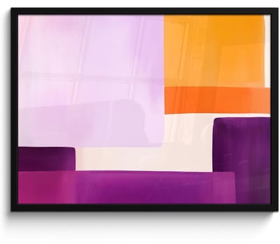 Poster in lijst - Fotolijst 70x50 cm - Posters - Vlakken - Abstract - Rechthoekig - Oranje - Posterlijst zwart - Decoratie - Wanddecoratie woonkamer - Muurdecoratie slaapkamer