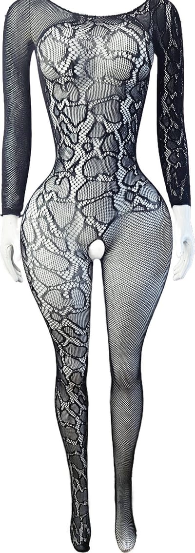 BamBella ® - Panty pak -Onesize - body suit - Dames - Onesize - Erotische jumpsuit van kant lingerie zwart