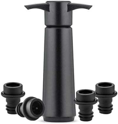 Dailygoods- Wijnpomp Vacuümstop - Set met 6 Luchtdichte Doppen - Herbruikbaar - Wijnaccessoire - Multifunctioneel - Handwerk van Uitstekende Kwaliteit - Wijnbewaarset