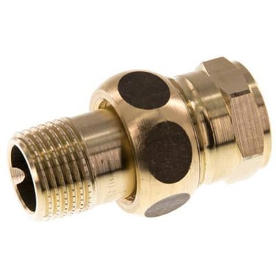 Rp 1/2'' x R 1/2'' F/M Messing Borstnippel 3-delig met Vlakke afdichting 16 Bar - FL2S-FM-BC-012R-T