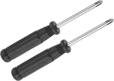 Kleine Phillips Schroevendraaiers van 4mm, 108mm Lengte, Carbon Staal met Antislip Handvat - Ideaal voor Brillen, Horloges en Laptops, Set van 2 Stuks