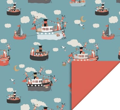 3m Cadeaupapier Sint - Stoomboot 30cm breed - cadeaupapier - leuk inpakken - kado - inpakpapier - verpakken - Feestje