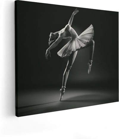 Artaza Canvas Schilderij Schilderij Vrouw - 50x40 cm - Wanddecoratie Ballerina - Muurdecoratie Woonkamer - Schilderijen Op Canvas