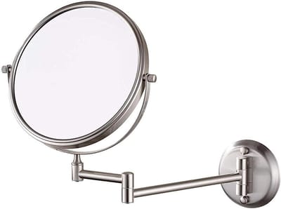 Wandmake-up Spiegel - Verstelbare Spiegel - Gedetailleerde Verzorging - Dubbelzijdig Vergroting - 8 inch - Nikkel
