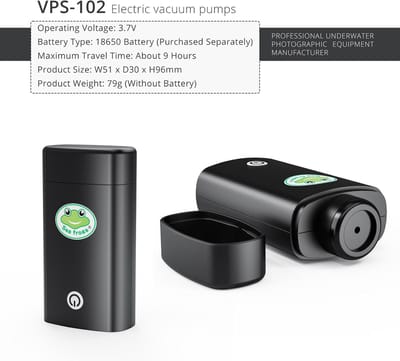 Vacuümpomp Camerabehuizing - Lekdetector Pomp - Onderwaterfotografie - Elektrische Luchtverwijdering - 10 cm hoog - Zwart