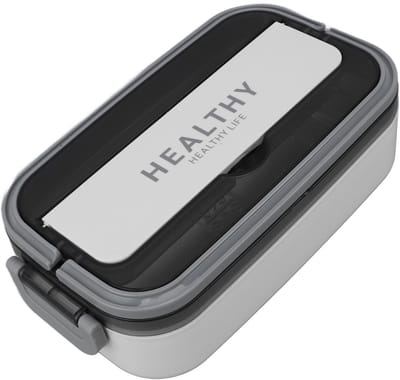 Dailygoods- Lunchbox Roestvrij Staal 700 ml - Waterdicht - Magnetronbestendig - Luchtdicht - Met Vakken - Minimalistisch Design - Maaltijdbox