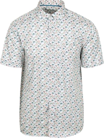 State Of Art Short Sleeve Overhemd Print Twill Lichtblauw - Maat L - Heren - Overhemden Casual