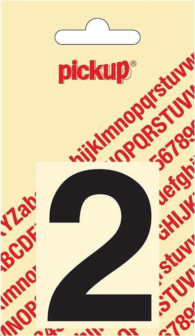 Pickup plakcijfer Helvetica 60 mm - zwart 2