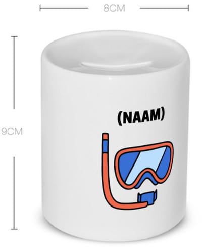 Akyol - duikbril met eigen naam Spaarpot - Zwemmen - mensen die houden van zwemmen - gepersonaliseerde - sport - verjaardagscadeau - kado - gift - geschenk - verrassing - 350 ML inhoud