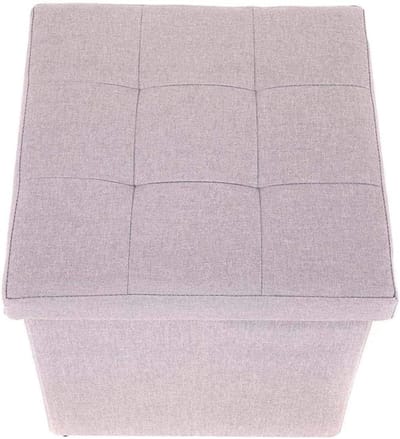 Opvouwbare Poef - Zetel Voetenbank - Extra Zitmogelijkheid - Met Opbergruimte - 38x38x38cm - Grijs