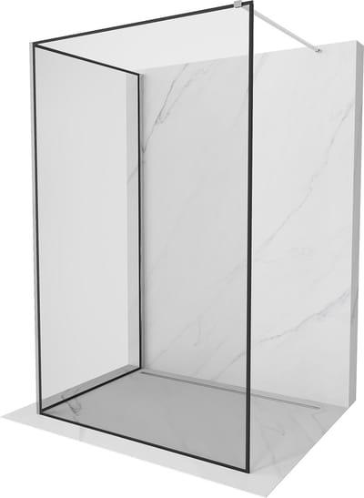 Mexen Kioto douchewand Walk-in 120 x 70 , zwarte lijst, chroom - 800-120-212-01-70-070