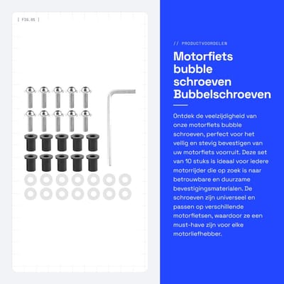 Dailygoods- Bubbelschroeven 10 Stuks - Motorfiets Boutmoeren - Universele Montage - Voorruit Sluitringen - Zilver - Schokbestendig - Motorfiets Bouten