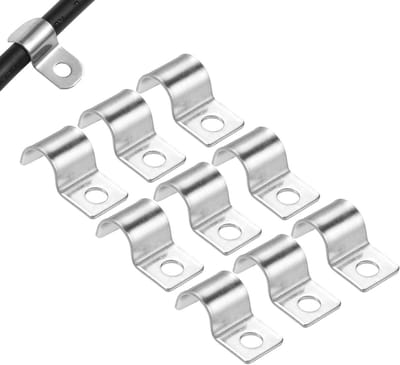 Metalen kabelclips voor het bevestigen van kabels, buizen en draden - 8 mm U-vormige klemmen van 304 roestvrij staal, duurzaam en stevig