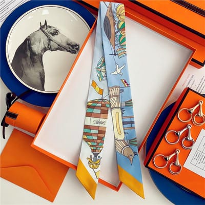 100% Zijde Hoge Kwaliteit Luxe Merk Sjaal Dames Hoofdband Haarband Foulard Strik Lint Neckerchief Dunne Sjaals Accessoires 5x85cm gray