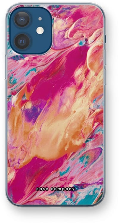 Case Company® - Hoesje geschikt voor iPhone 12 hoesje - Pastel Echoes - Soft Cover Telefoonhoesje - Bescherming aan alle Kanten en Schermrand