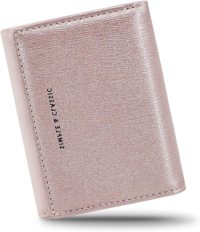 Elegante kleine damesportemonnee van PU-leer, perfect voor winkelen, uitgaan en reizen, roze, compact en stijlvol