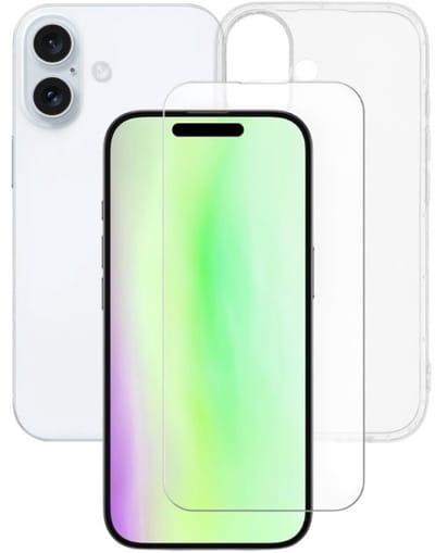 Soft Back Cover Hoesje Geschikt voor: Apple iPhone 17 Silicone Transparant + 1x Tempered Glass Screenprotector - ZT Accessoires