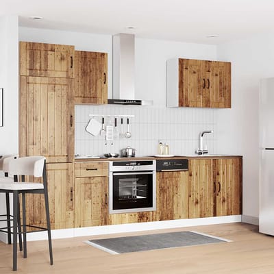 vidaXL - 7-delige - Keukenkastenset - Lucca - bewerkt - hout - oud - houtkleurig