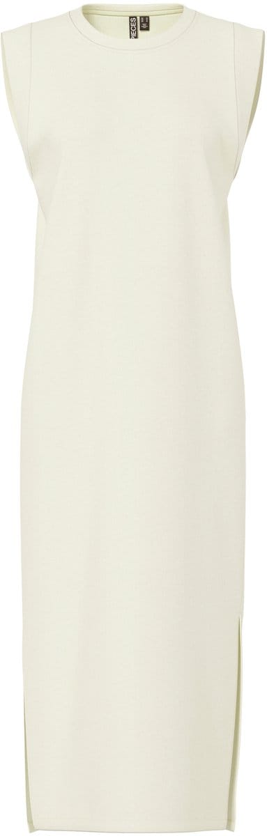 Pieces PCCHILLI Summer Sweat Dress - Loungewear Dress - Lang katoenen dames nachthemd - White Pepper / XL