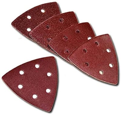 Dailygoods- Schuurpapier Set 20 Stuks - Driehoek Schuurpapier 90mm - Aluminium Oxide - Antistatisch - 6 Gaten - Geschikt voor Schuurmachines - Schuurbladen