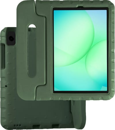 Hoesje Geschikt voor Samsung Galaxy Tab A11 - Kinderhoes Shockproof Bumper - Kidsproof Case - Tablet Hoes - Kinder Hoes Cover - Donkergroen
