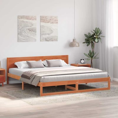 vidaXL - Bedframe - Wasbruin - 180 - x - 200 - cm - Massief - grenenhout