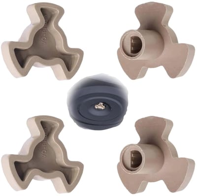 Dailygoods- Draaitafel Koppeling - 4 Stuks - Vervangingsonderdeel Magnetron - PP-Materiaal - Totale Hoogte 2,2 cm - D-Aansluiting - Magnetrononderdeel