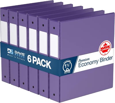 Ringband Map - Document Organizer - Archiveren Documenten - Zes Stuks Pakket - 38 cm Ring - Paars